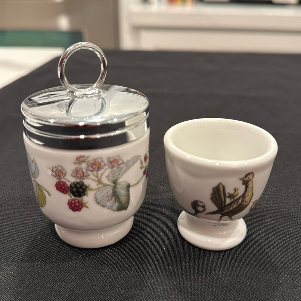 Royal Worcester Egg Coddler & Vintage Egg Cup Porcelain.
